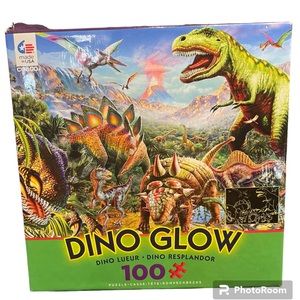 Dino Glow Puzzle 100 Piece Glow In The Dark Dinosaur Puzzle Age 5 Plus